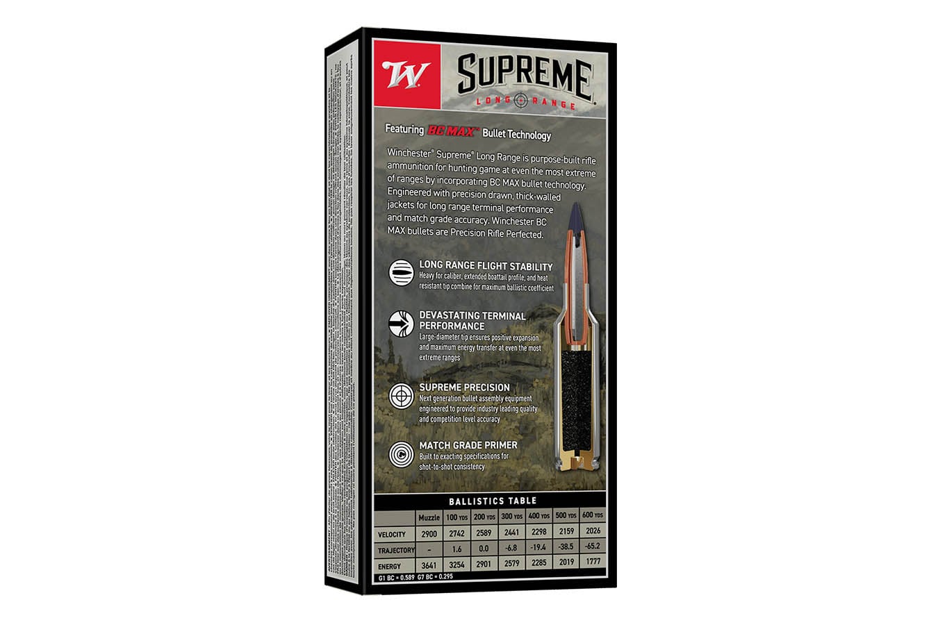 Winchester 300 WSM 195gr BC MAX Supreme Long Range 20/Box
